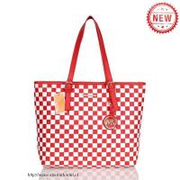 michael kors jet set checkerboard saffiano reizen medium rood bakken Voor Goedkope pg80f660